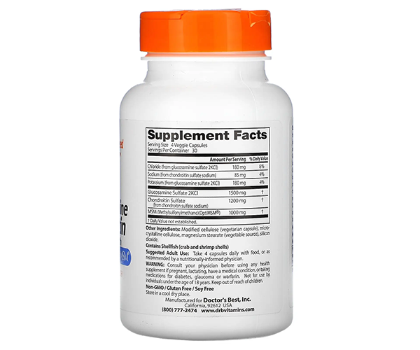 Глюкозамин хондроитин с OptiMSM Doctor's Best (Glucosamine Chondroitin MSM) 