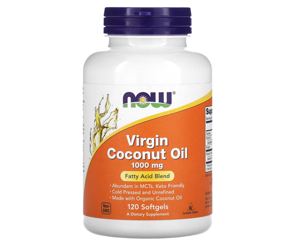 Кокосова олія першого віджиму NOW Foods (Virgin Coconut Oil) 1000 мг 120 капсул