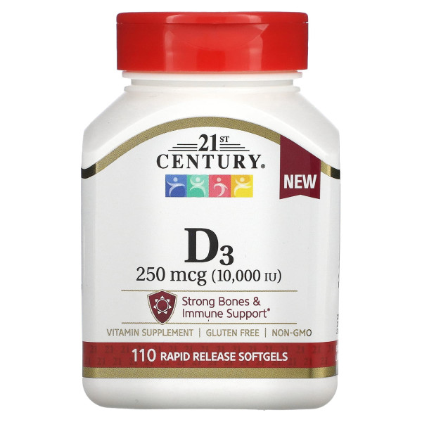Вітамін D3 21st Century 250 мкг (10 000 МО) 110 таблеток