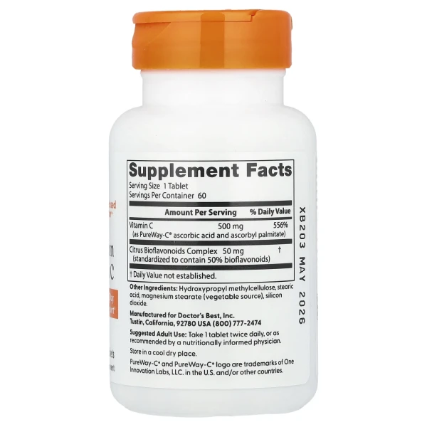 Вітамін С Doctor's Best (Vitamin C High Absorption) 60 таблеток