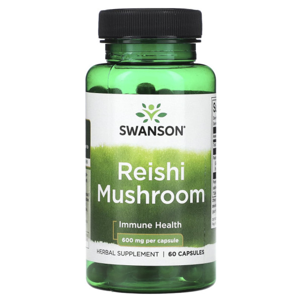 Гриби Рейші Swanson (ReiShi mushrooms) 600 мг 60 капсул