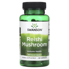 Гриби Рейші Swanson (ReiShi mushrooms) 600 мг 60 капсул