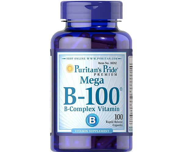 Вітамін B-100 комплекс Puritan's Pride (Vitamin B-100) 100 капсул швидкого вивільнення