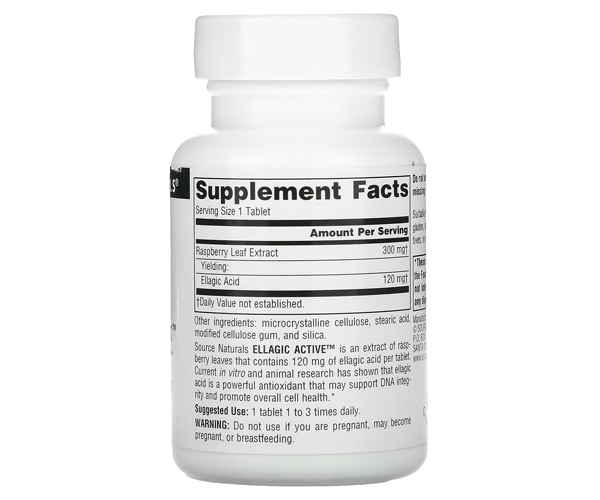 Экстракт листьев малины Source Naturals (Ellagic active) 300 мг 60 таблеток