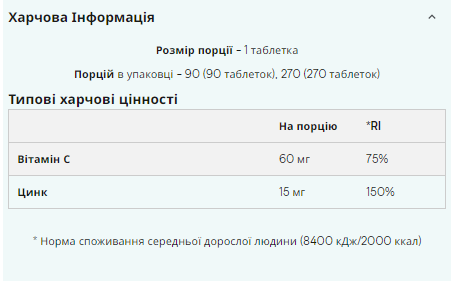 Цинк Myprotein ZINC 90 таблеток