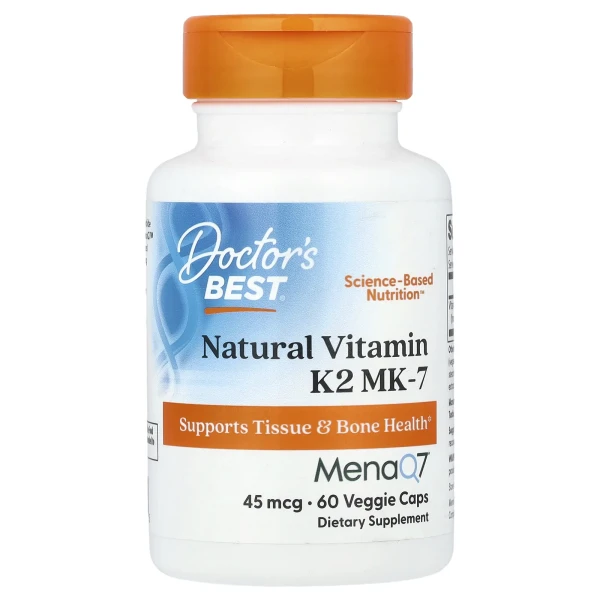 Вітамін К2 МК-7 Doctor's Best  (Natural Vitamin K2 MK7) 45 мкг 60 капсул