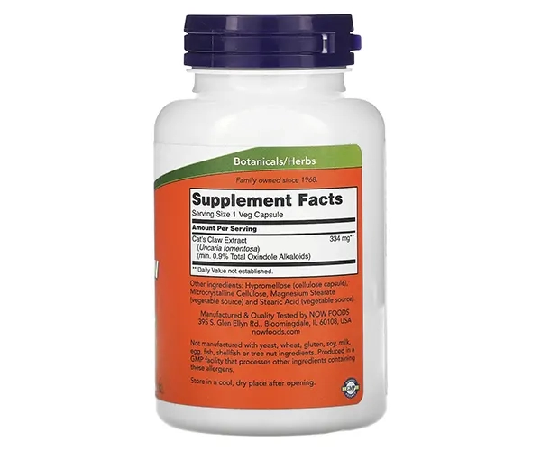 Экстракт кошачьего когтя NOW Foods (Cat's Claw Extract) 334 мг 