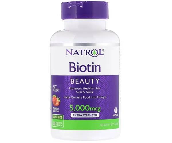 Биотин Natrol (Biotin) 5000 мкг вкус клубники