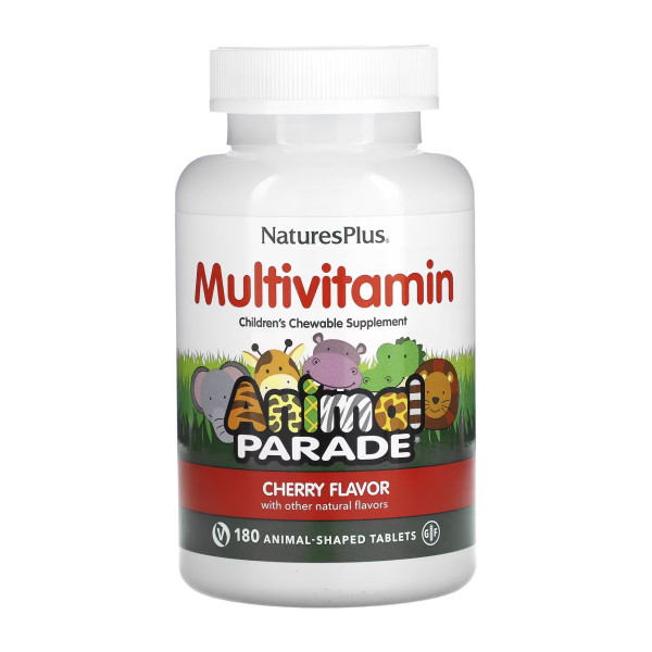 Витамины для детей Nature's Plus (Children's Multi-Vitamin Animal Parade) 180 жевательных конфет со вкусом вишни