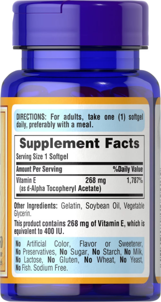 Натуральний вітамін E Puritan's Pride (Vitamin E) 400 МО 100 капсул