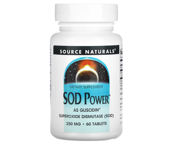 Супероксиддисмутаза Source Naturals (SOD Power) 250 мг 60 таблеток