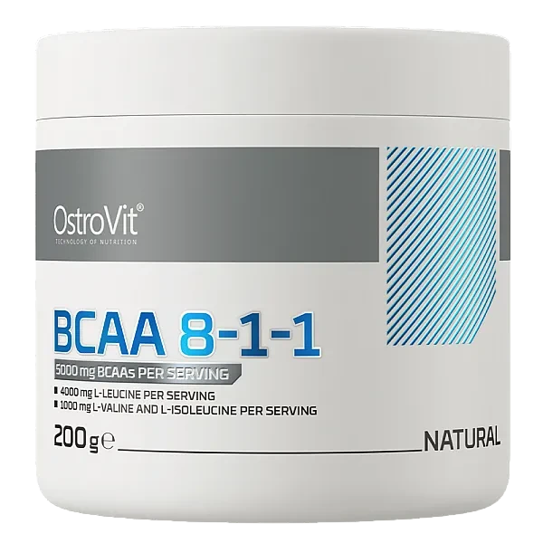 Амінокислоти BCAA Ostrovit  (BCAA 8-1-1) 5000 мг 200 г з натуральним смаком