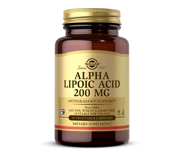 Альфа-липоевая кислота Solgar (Alpha lipoic acid) 200 мг 50 капсул