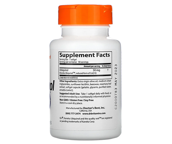 Коэнзим Q10 Doctor's Best (Ubiquinol with Kaneka) 50 мг 90 капсул