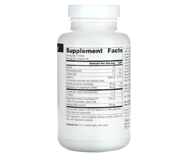 L-пролин и L-лизин Source Naturals (Proline and Lysine) 550 мг 120 таблеток
