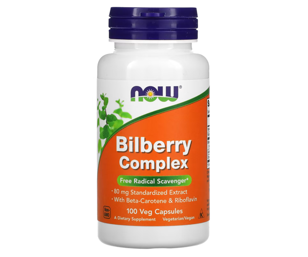 Черника NOW Foods (Bilberry) 80 мг 100 капсул