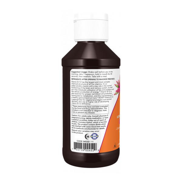 Рідкий вітамін В12 NOW Foods "Ultra B-12" 5000 мкг 118 мл