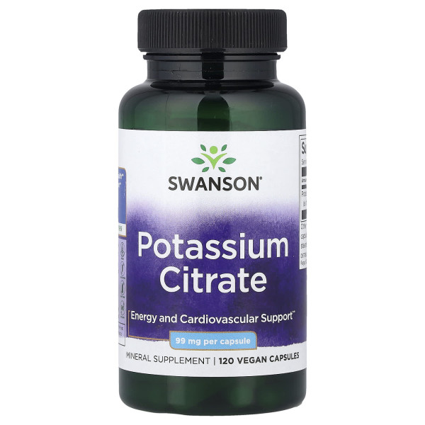 Цитрат калия Swanson (Potassium Citrate) 99 мг 120 капсул