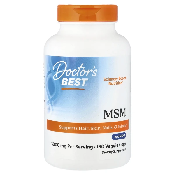 Вегетаріанський МСМ Doctor's Best (MSM with OptiMSM) 1000 мг 180 капсул