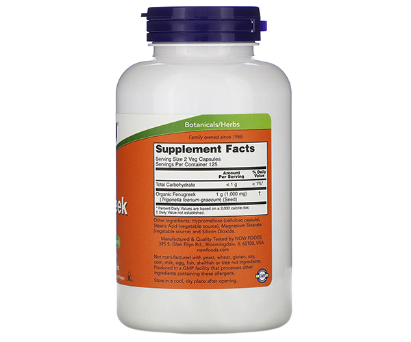Пажитник NOW Foods (Fenugreek) 500 мг 