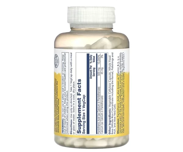 Пантотенова кислота Solaray  (Pantothenic acid) 500 мг 