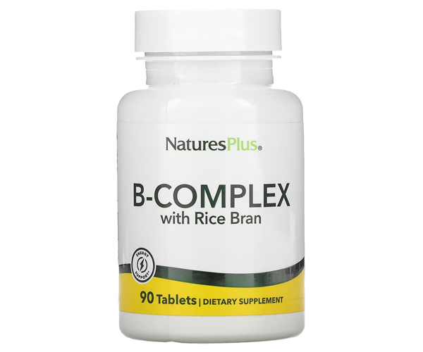 Витаминный В-комплекс с рисовыми отрубями Natures Plus (B-Complex) 90 таблеток