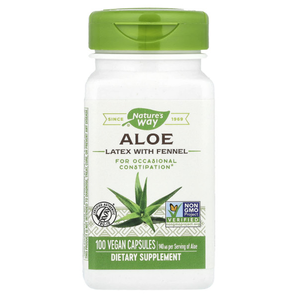 Латекс алое з фенхелем Nature's Way (Aloe latex with fennel) 140 мг 100 капсул