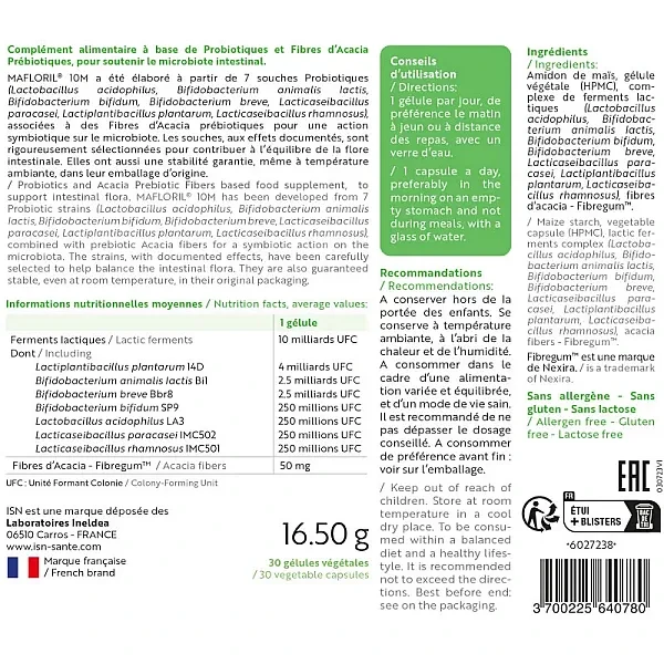 Мафлорил-10M Sante Naturelle (Mafloril-10M) 30 капсул