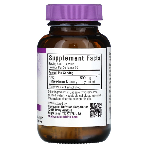 N-ацетил-L-цистеїн Bluebonnet Nutrition (NAC) 500 мг 