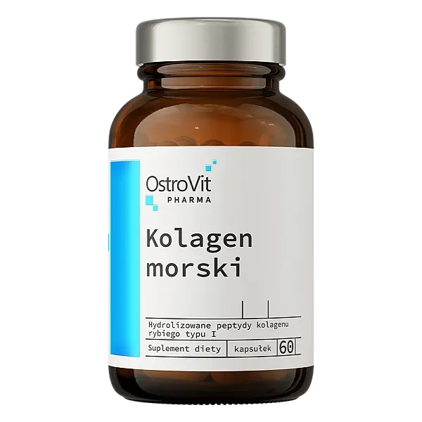 Морський колаген з гіалуроновою кислотою та вітаміном C Ostrovit  (Colagen morski) 60 капсул
