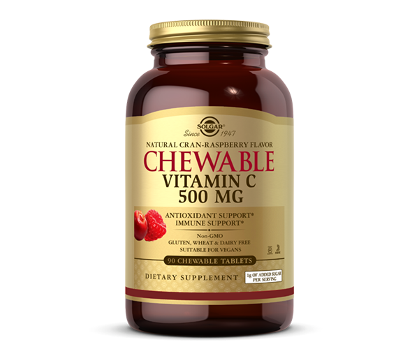 Жевательный Витамин С Solgar (Chewable Vitamin C) 500 мг 90 жевательных таблеток со вкусом малины