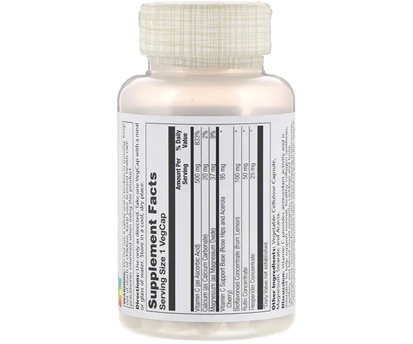 Витамин C с концентратом биофлавоноидов Solaray (Buffered Vitamin C with Bioflavonoid Concentrate) 500 мг/100 мг 