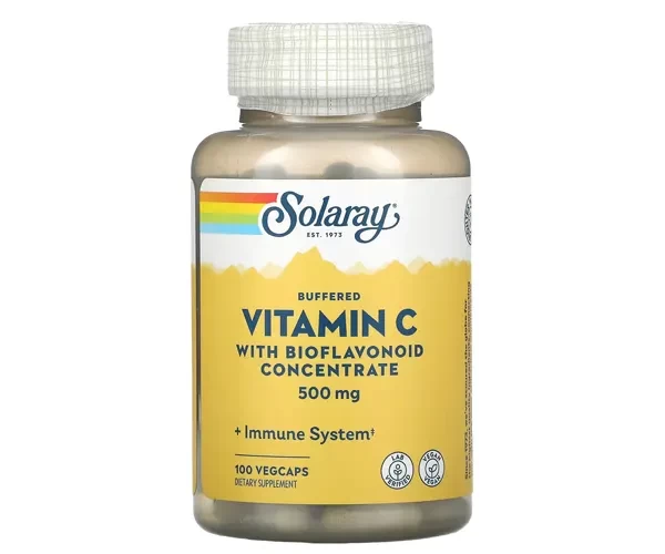 Витамин C с концентратом биофлавоноидов Solaray (Buffered Vitamin C with Bioflavonoid Concentrate) 500 мг/100 мг 