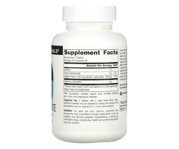 Кальцію D-глюкарат Source Naturals (Calcium D-Glucarate) 500 мг