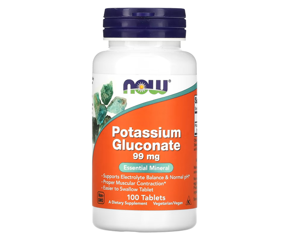 Калій глюконат NOW Foods  (Potassium Gluconate) 99 мг 100 таблеток