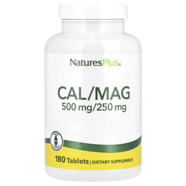 Кальций и магний Natures Plus (Cal/Mag 500/250 mg) 500 мг/250 мг 180 таблеток