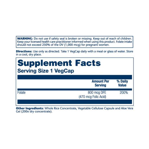 Фолиевая кислота Solaray (Folic Acid)  470 мкг 100 капсул