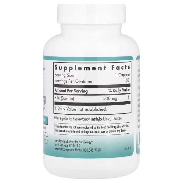 Экстракт бычьей желчи Nutricology (Ox Bile) 500 мг 100 капсул