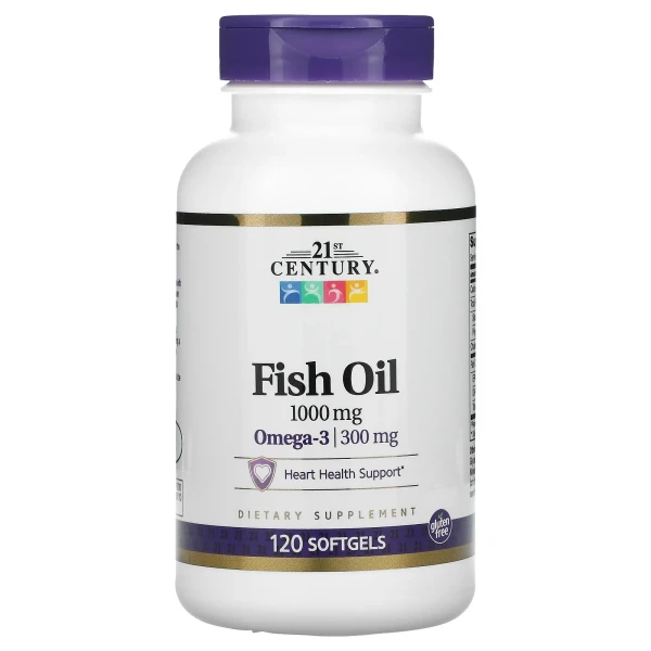 Рыбий жир с омега-3 21st Century (Fish Oil) 1000 мг 120 капсул
