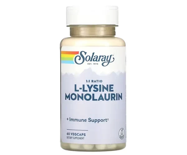 L-лізин Монолаурин Solaray (L-Lysine Monolaurin) 60 капсул