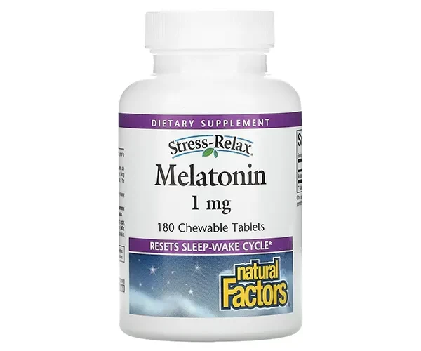 Мелатонин Natural Factors Stress-Relax "Melatonin"  1 mg жевательные таблетки