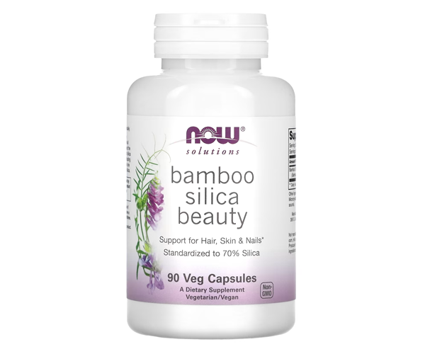 Кремний из бамбука для красоты волос, кожи и ногтей NOW Foods (Bamboo silica beauty) 90 капсул