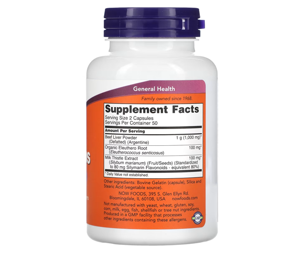Поддержка печени NOW Foods (Liver Caps) 100 капсул