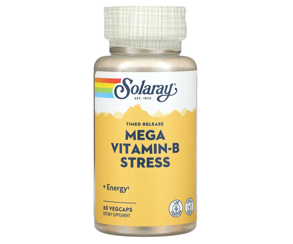 Вітаміни групи В уповільненого вивільнення Solaray (Mega Vitamin-B Stress) 60 капсул