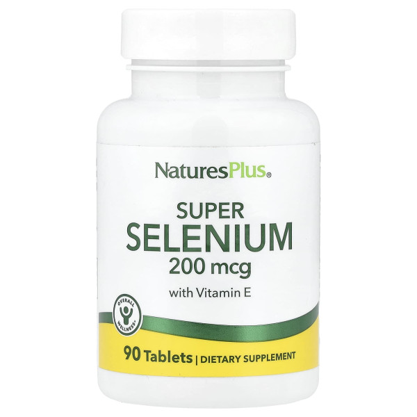 Селен с витамином E Natures Plus (Super Selenium with Vitamin E) 200 мкг/100 МЕ 90 таблеток