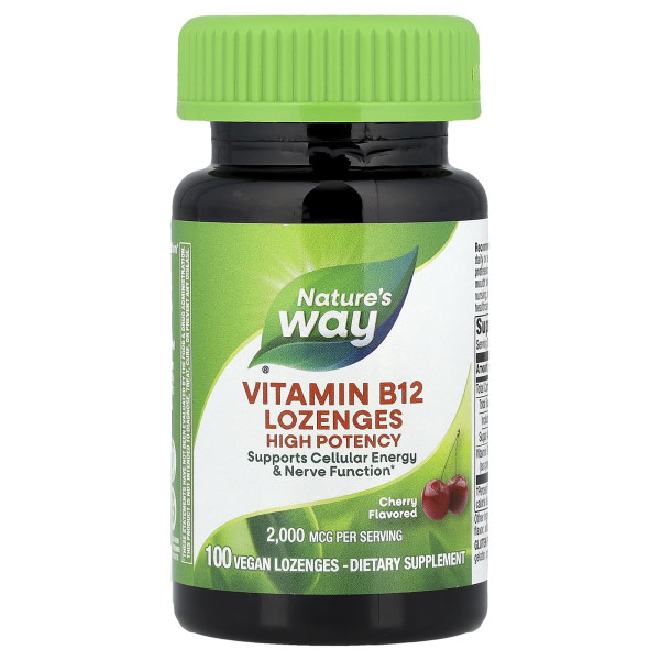 Витамин B-12 Nature's Way (Vitamin B12) 2000 мкг 100 леденцов со вкусом вишни
