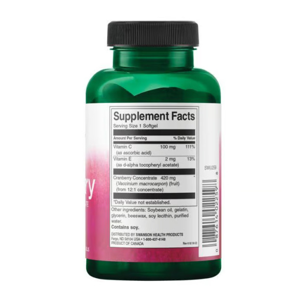 Клюква концентрат из цельных фруктов Swanson (Cranberry) 60 капсул