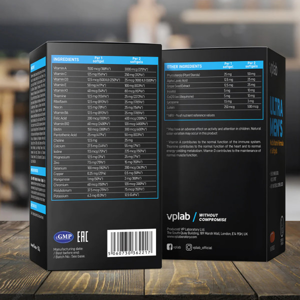 Вітаміни для чоловіків Vplab's VPLab (Ultra Men's Multivitamin) 90 капсул