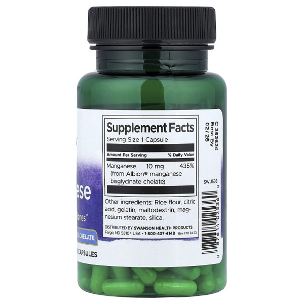 Марганец Swanson (Albion Manganese ) 10 мг 180 капсул