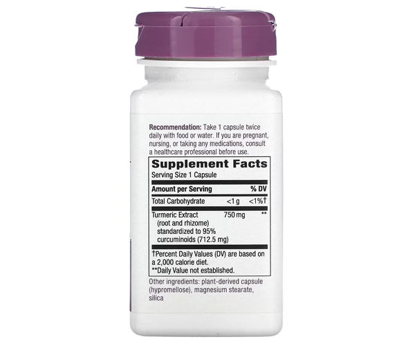 Куркума максимальной силы Nature's Way (Turmeric Standardized Max Potency) 750 мг 60 капсул